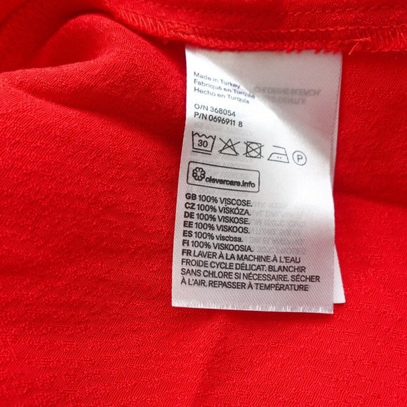 H M Dress Size 4 V Neck Midi Wrap Cocktail Jacquard Weave Snakeskin Cocktail Red - Picture 8 of 10